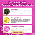 Feminine Probiotic and Moisture Gummies, Pineapple Flavor, Women’s Probiotic Gummies for Vaginal Health, pH Balance, Odor Control, Flora Support and Moisture Boost, 60 Count