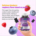 Zinc for Acne Gummies - 60 Gummies, Pectin-Based, Sugar-Free, with Zinc Oxide & Vitamin, Blueberry Raspberry Flavor - Helps Clear Pimples, Regulate Hormonal Acne, Eradicate Dark Spots, Smooth Skin - Dietary Supplement for Acne-Prone Skin