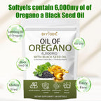 Oil of Oregano with Black Seed Oil, Oil of Oregano Softgels, 6000mg Pure & Natural Supplement, Immune Support | Improving Gut Health | Boosts Energy, Non-GMO, Gluten Free (1)