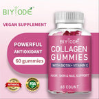 Collagen Gummies with Biotin + Vitamin C | Hair, Skin & Nail Support | 60 Count | Vegan Supplement | Powerful Antioxidant | FDA Approved