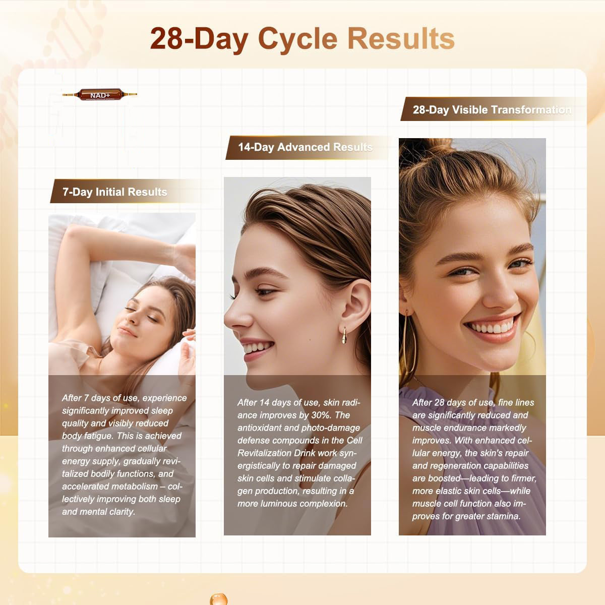 NAD+ 1200mg Liquid Supplement with Nicotinamide Riboside, PQQ & Grape Seed Extract for Cellular Vitality, Energy Metabolism & Antioxidant Support – 10 Liquid Vials