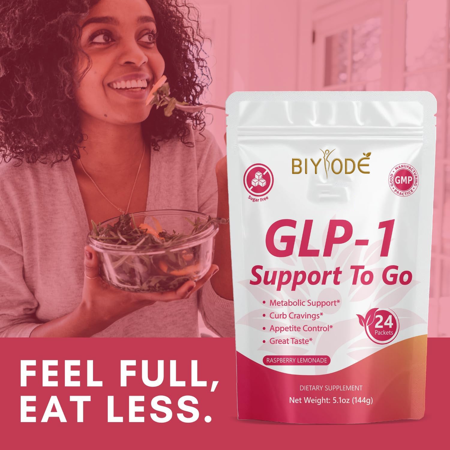 GLP-1 Supplement | Natural GLP-1 Production | GLP 1 Booster Drink Mix to Control Appetite and Cravings | Great Tasting Metabolic Support - Yerba Mate, Garcinia Cambogia, Berberine