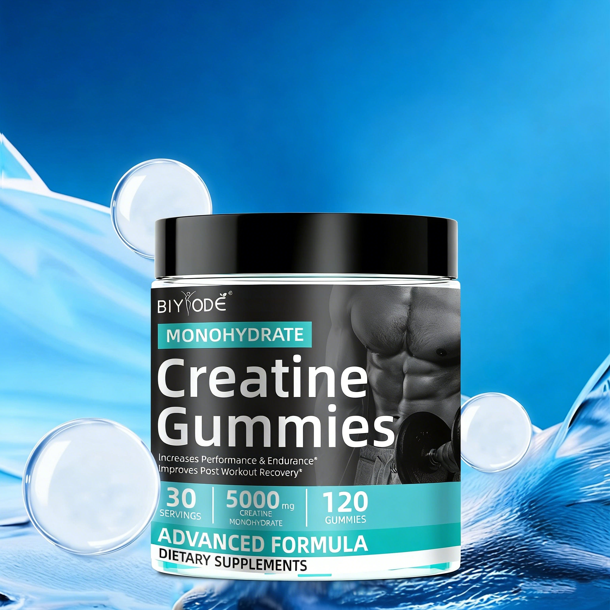 Creatine Monohydrate Gummies - 5000mg Per Serving, 120 Count (30 Servings) Creatine Supplements for Men & Women, Boost Workout Performance, Endurance & Post-Workout Recovery, Advanced Formula Dietary Supplement
