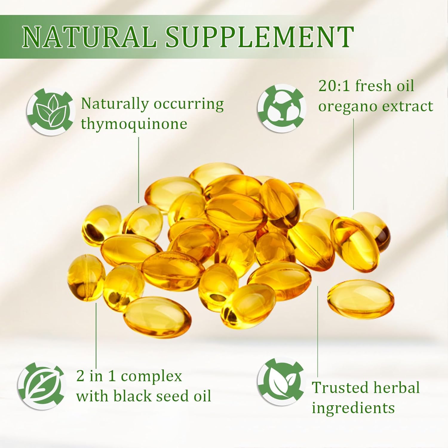 Oil of Oregano with Black Seed Oil, Oil of Oregano Softgels, 6000mg Pure & Natural Supplement, Immune Support | Improving Gut Health | Boosts Energy, Non-GMO, Gluten Free (1)