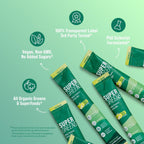 Supergreens Superfood Drink Mix with Chlorella, Moringa, Spinach, Broccoli, Digestive Enzymes, and Probiotics – Apple Pear Flavor, 20 Servings, Travel Pack