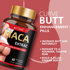 Maca Extract 3000mg for Curves | Natural Butt Enhancement Pills for Women | 60 Capsules | Booty, Hips, Hormonal Balance Support Supplement | All Natural Ingredients, Non-GMO