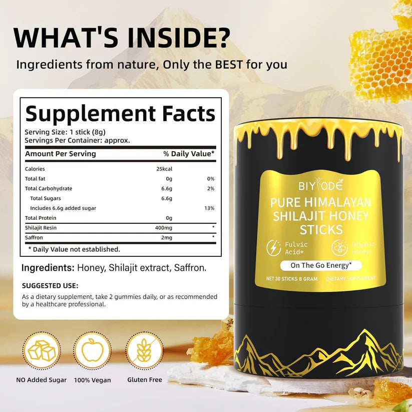 Himalayan Shilajit Honey Sticks – Pure & Organic