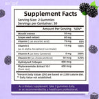 Anti-Aging Gummies with Collagen & Phytoceramides - 60 Sugar-Free Berry Flavor Supplement, Organic Vegan Anti-Aging Gummies for Skin Firmness, Fine Lines & Hyperpigmentation, Non-GMO