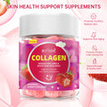BIYODE Collagen Gummies 60 Count, Strawberry Flavor Sugar Free Supplement with 100mg Fish Collagen Peptides & Vitamin C, Supports Skin Hydration, Reduces Fine Lines, Boosts Skin, Hair & Nail Health, Promotes Joint Support, Vegan Dietary Supplement