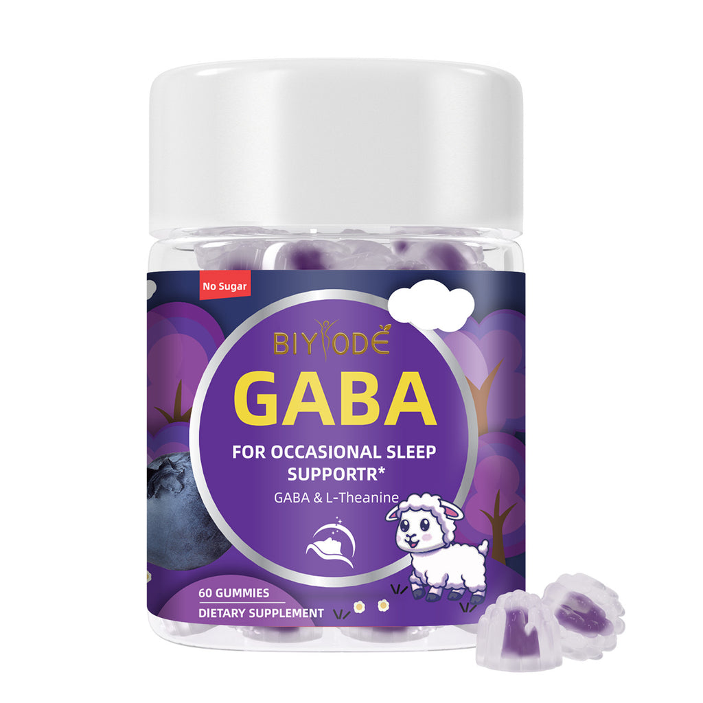 GABA Sleep Gummies with L-Theanine - 60 Count Sugar-Free Gluten-Free Natural Sleep Support Supplement for Occasional Rest, Deeper Sleep & Stress Relief, Easy-Absorb Fermented Formula